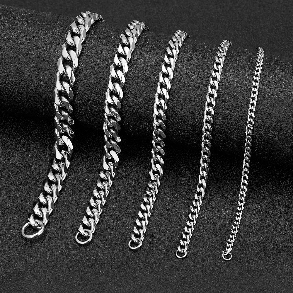 Bold Ride Silver Chain Bracelet