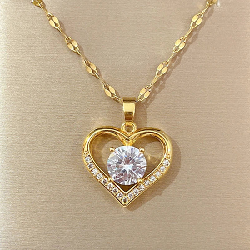 Golden Heart Charm Necklace