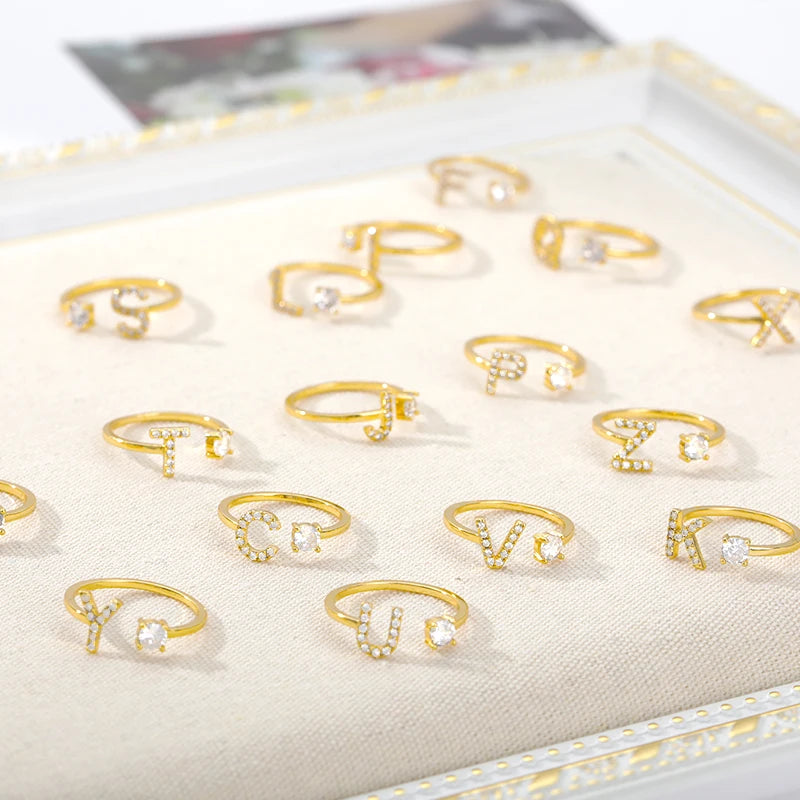 Sparkling Initial Rings