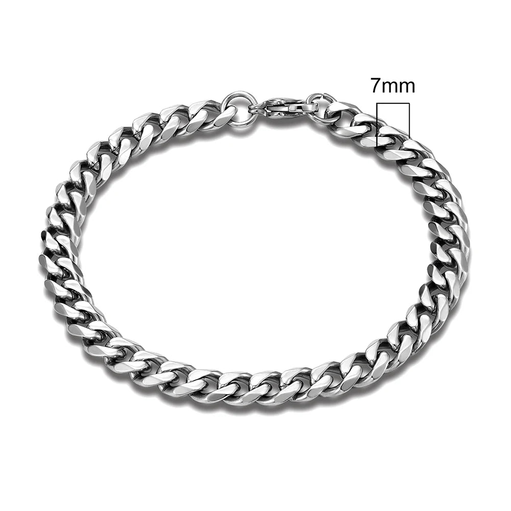 Bold Ride Silver Chain Bracelet