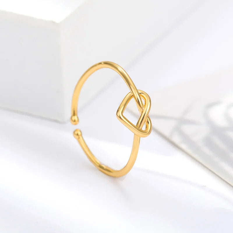 Golden Heart Couple Rings