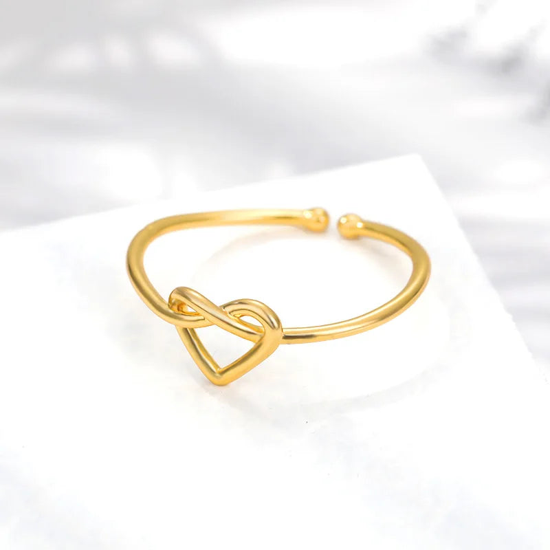 Golden Heart Couple Rings