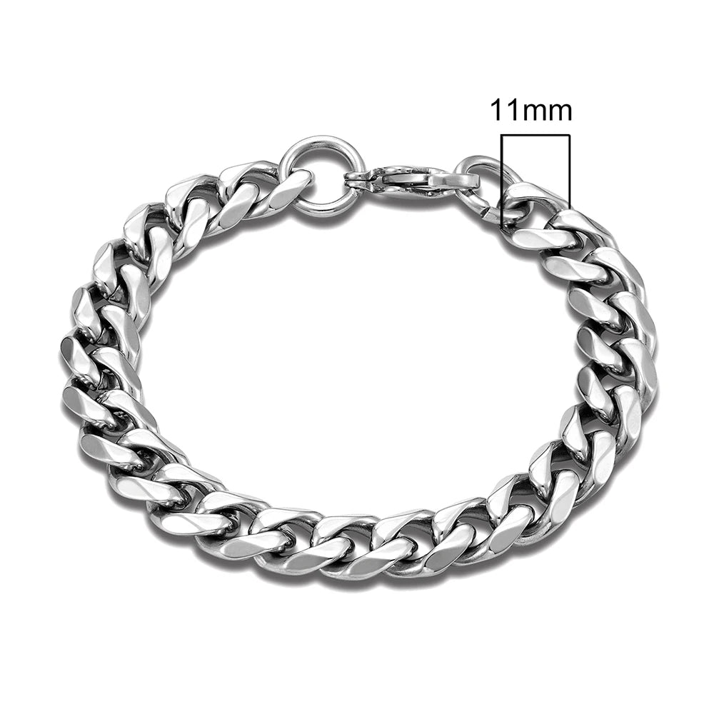 Bold Ride Silver Chain Bracelet