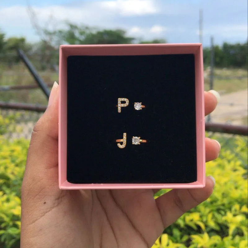 Sparkling Initial Rings